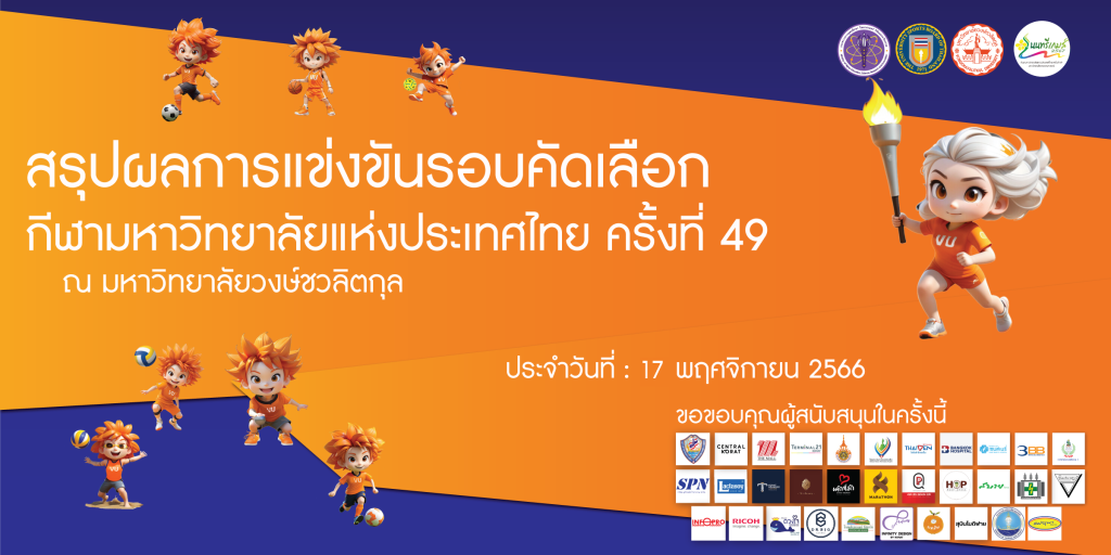 สรุปผลการแข่งขันกีฬามหาวิทยาลัยแห่งประเทศไทยครั้งที่ 49 รอบคัดเลือก โซนภาคตะวันออกเฉียงเหนือ ประจำวันที่ 17 พฤศจิกายน 2566
